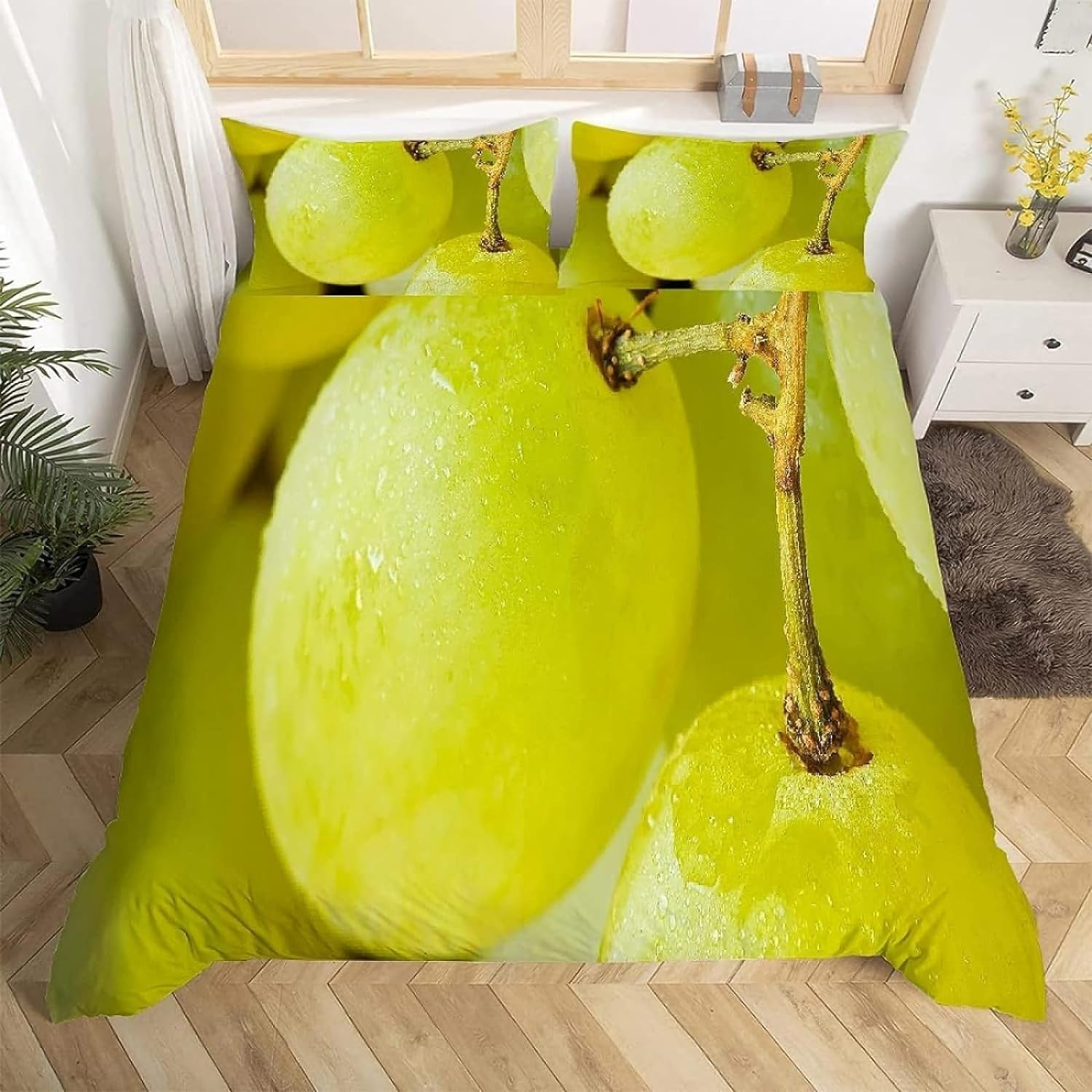 Parure de lit 1 personne en microfibre douce avec housse de couette 140x200 imprimé 3D J81