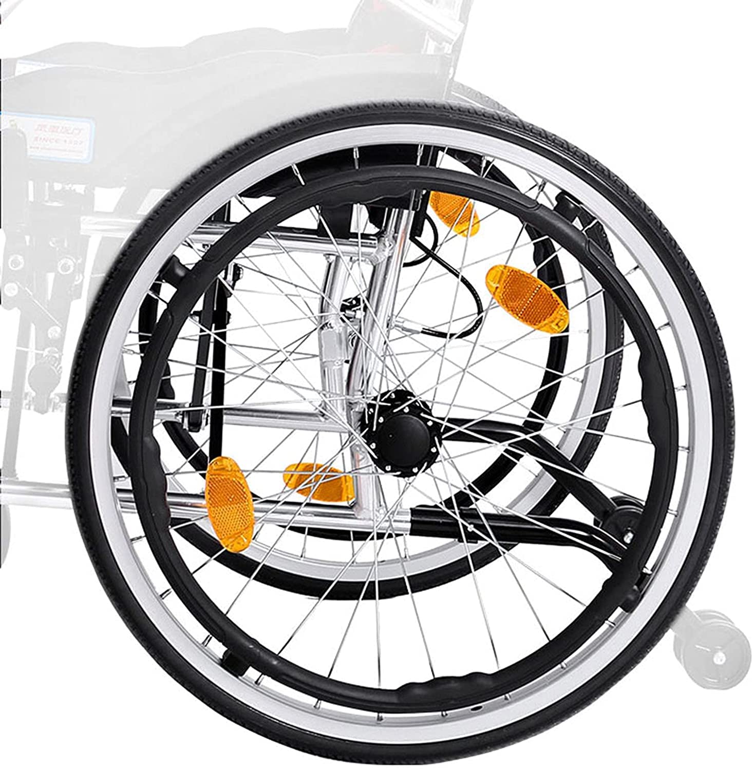 Carrozzine Semoventi per Adulti con Pedaliera Pieghevole, Sedia a Rotelle a Spinta Assisleggera Pieghevole/Black