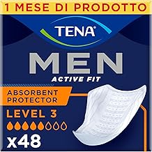 TENA MEN livello di protezione 3, Pacco Scorta Mensile - Protezioni assorbenti specifici per perdite urinarie maschili, discreti e confortevoli, 48 protezioni