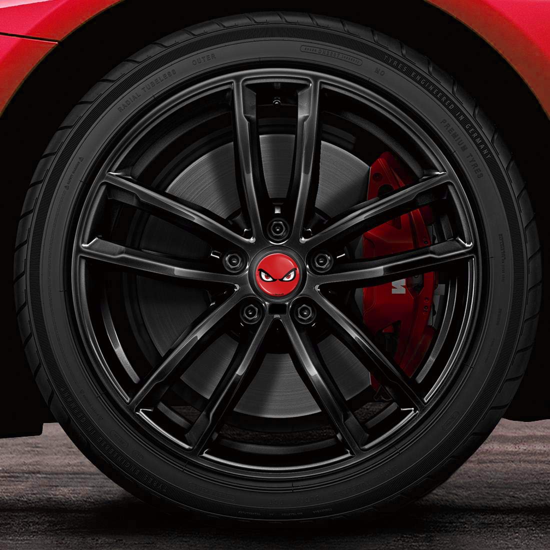 4 Coprimozzi Universali 60mm - Per Cerchi In Lega, Nero Argento, No Fear CX 8