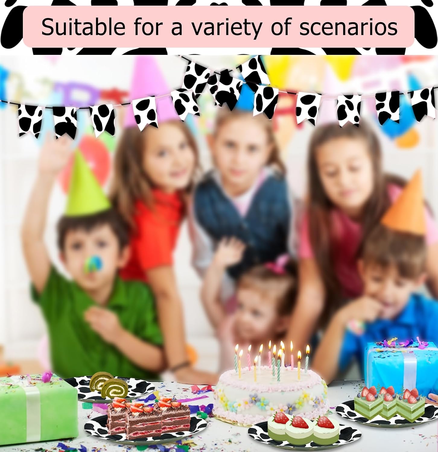 SietDESEO 50 PCS Cow Print Plates 7 Inch Cow Paper Plates for Birthday Party Baby Shower Decoration Disposable Party Plates - Image 5