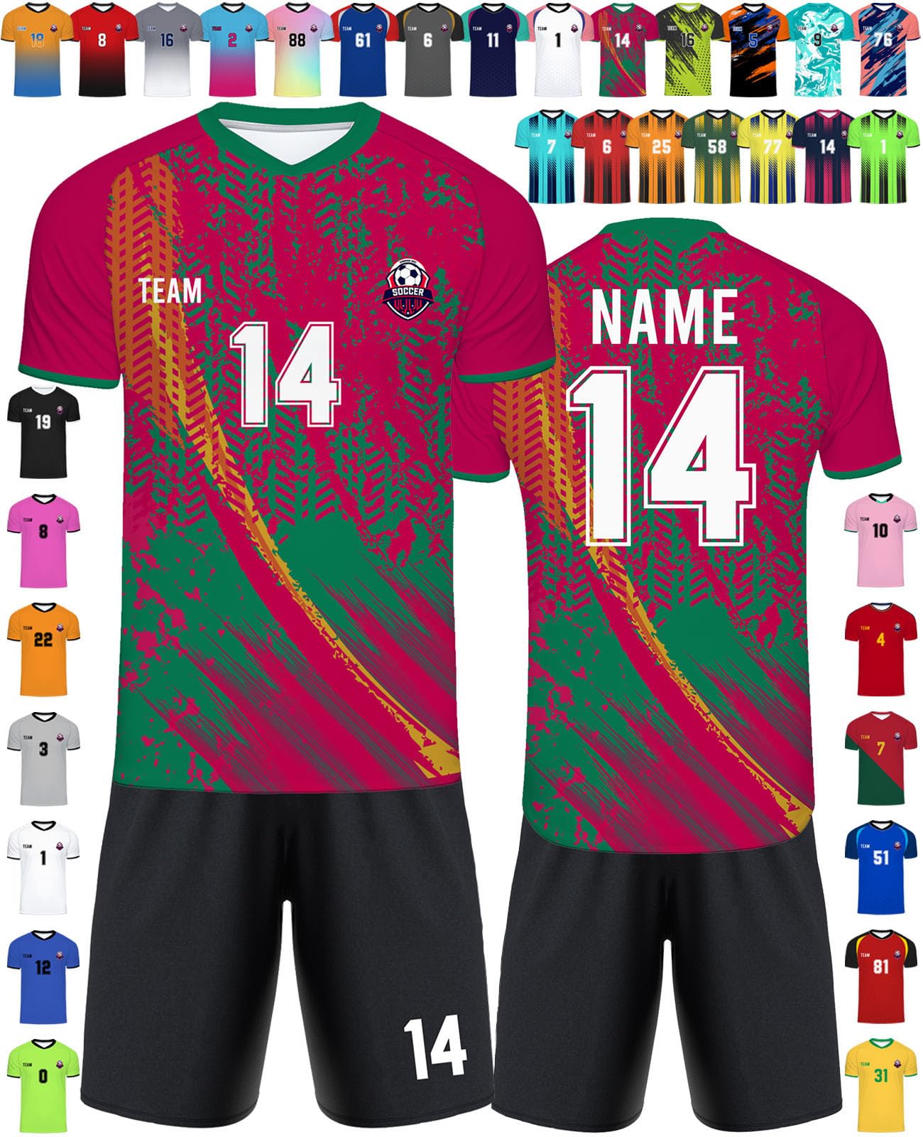 Custom Soccer Jerseys Men Youth Personalized Soccer Uniforms Printed Name Number Logo Sports Shirt Customizable