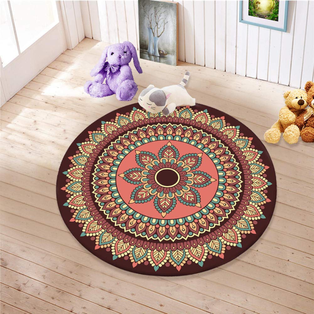 SYFANG Like brocade Multicoloured Cotton Rug for Bathroom, Area Rug Soft Easy to Clean Stain Resistant, Area rugs soft kids room rugs Home Decor entryway mats, 80cm