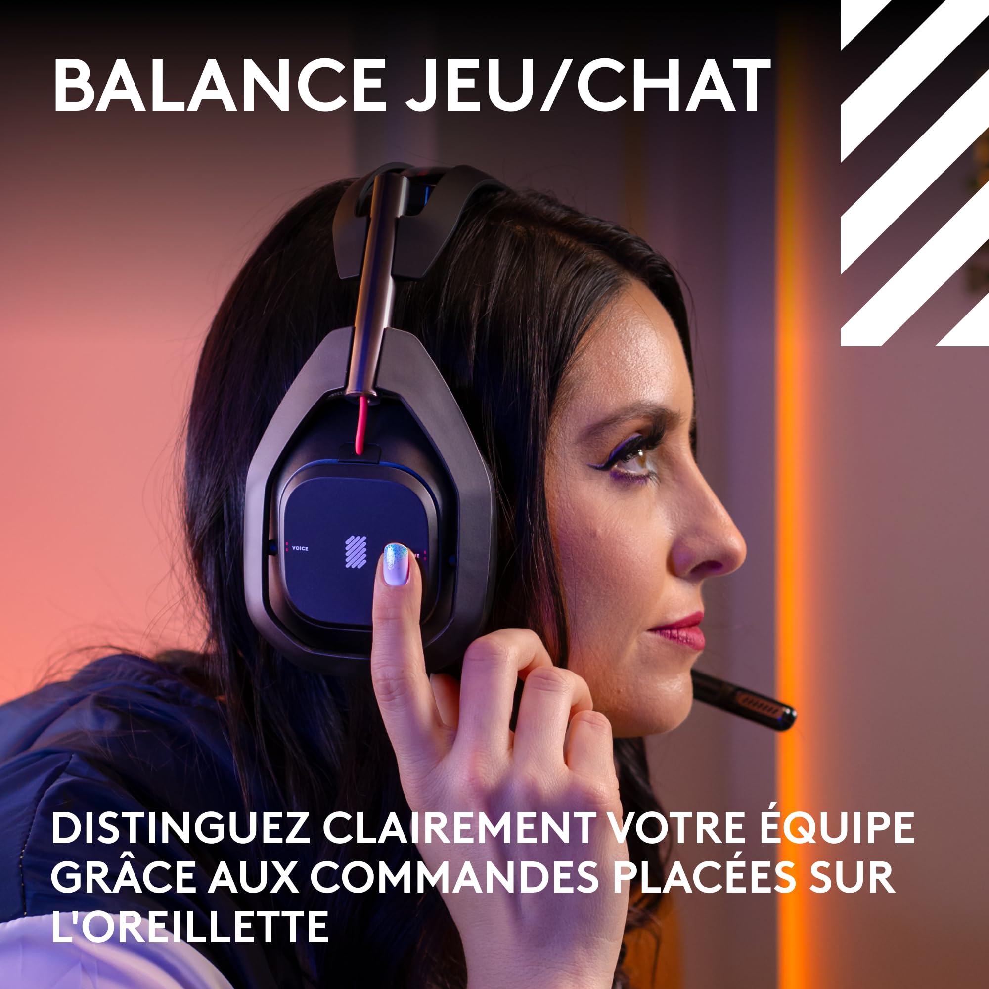 Logitech G Astro A50 LIGHTSPEED, casque gaming sans fil + station d’accueil (Gen 5), PRO-G GRAPHENE, basculement entre 3 systèmes, USB-C vers Xbox, PS5, PC, Nintendo Switch, Switch 2, Bluetooth - Noir