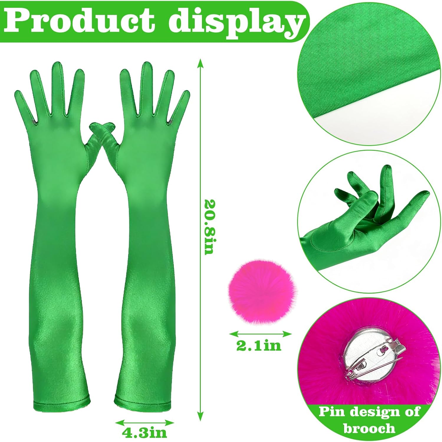 Green Costume Accessories Book Character Costume Accessory Set for Women Adult Cosplay Halloween Party