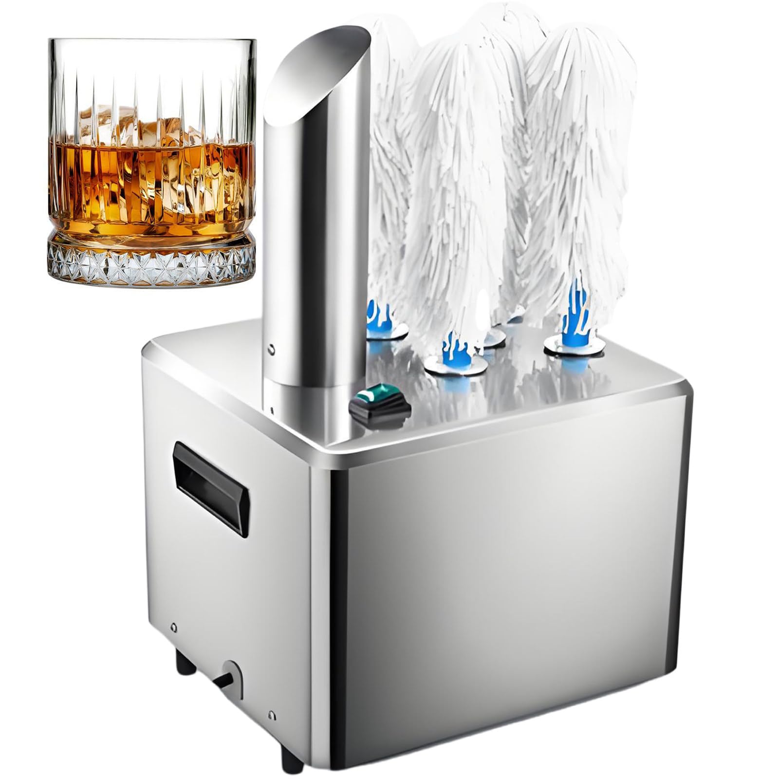 Polisseuse à Verre éLectrique avec Fonction Chauffante, éQuipéE De 5 TêTes De Brosse en Microfibre, AdaptéE Aux Cavistes, Bars Et Restaurants