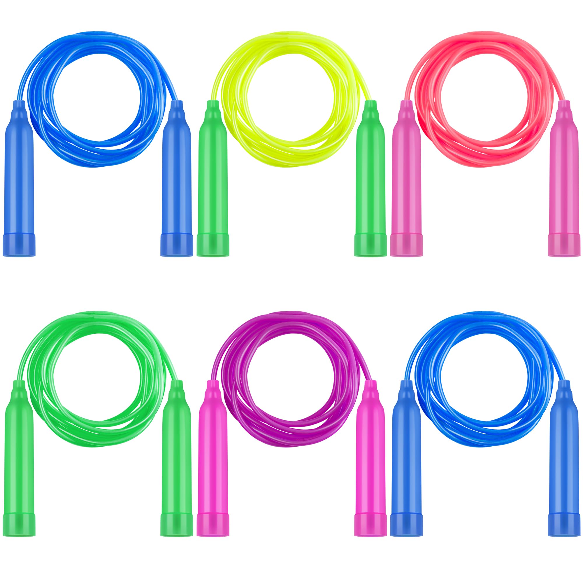 Snapklik.com : 6 Pack Colorful Jump Rope Set Adjustable Plastic Jump ...