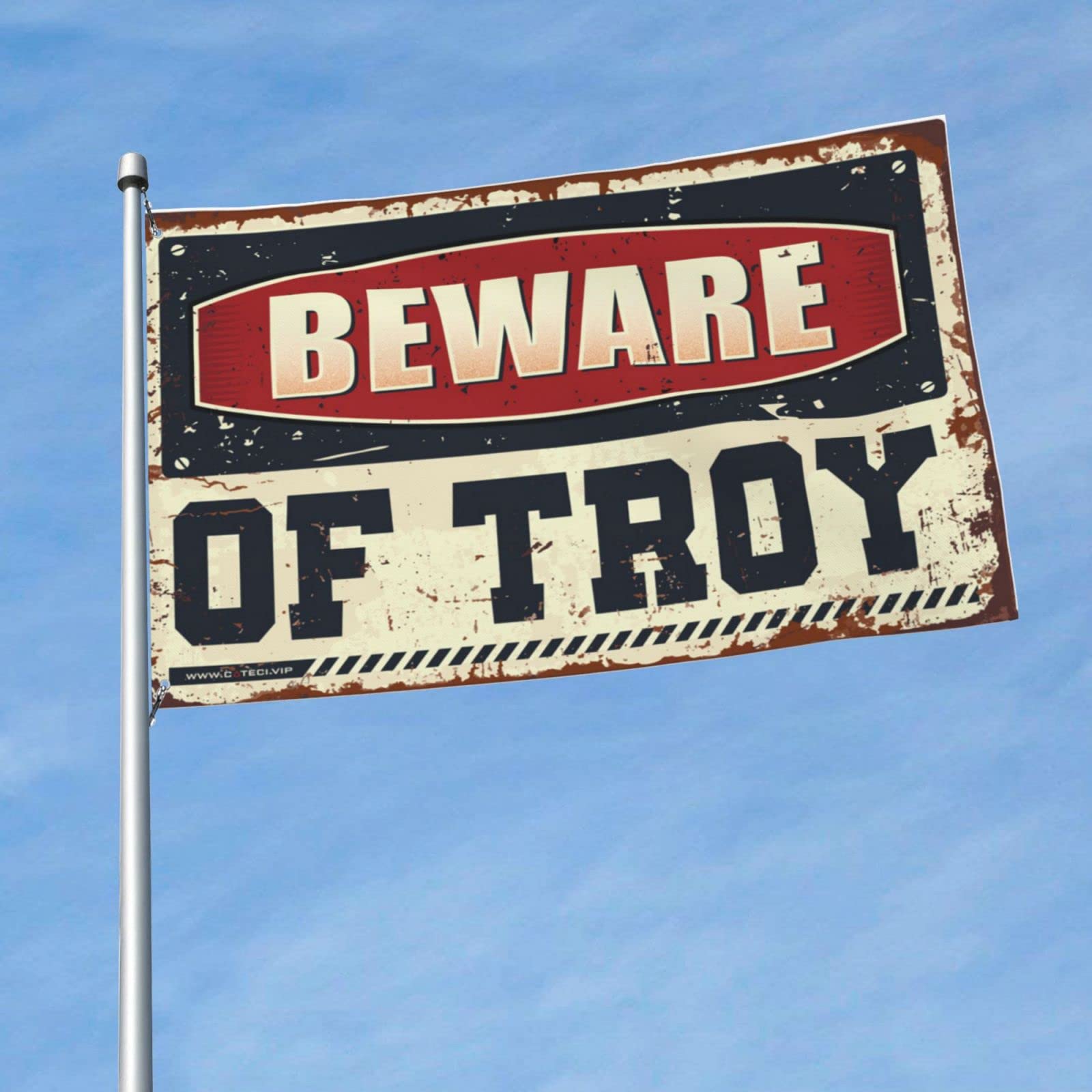 Drapeau Beware of Troy 152x244 solution murs vides grand format - 6