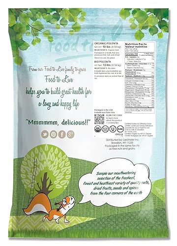 Miniatura 9 de Polenta orgánica 15 libras grano de maíz amarillo sin OMG harina de maíz molida cocción rápida vegano kosher a granel ideal para cereales calientes