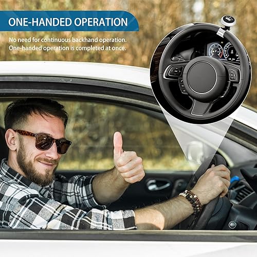 Miniatura 5 de Pomo giratorio para volante de automóvil, bola de refuerzo para volante de corona negra, control universal y accesorios de agarre, ideales para