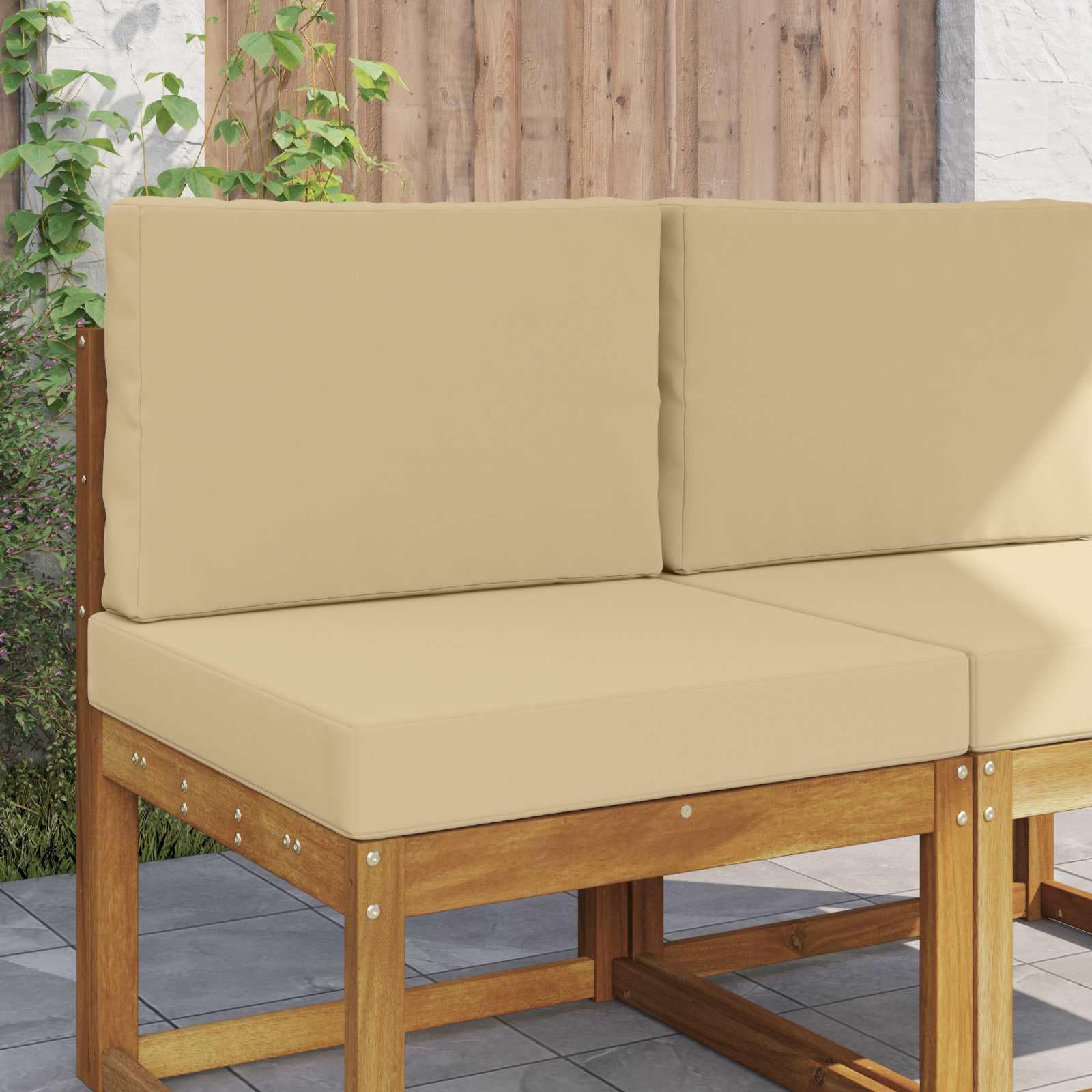 Coussin de canapé extérieur idéal pour chaise de jardin et terrasse en palette couleur beige