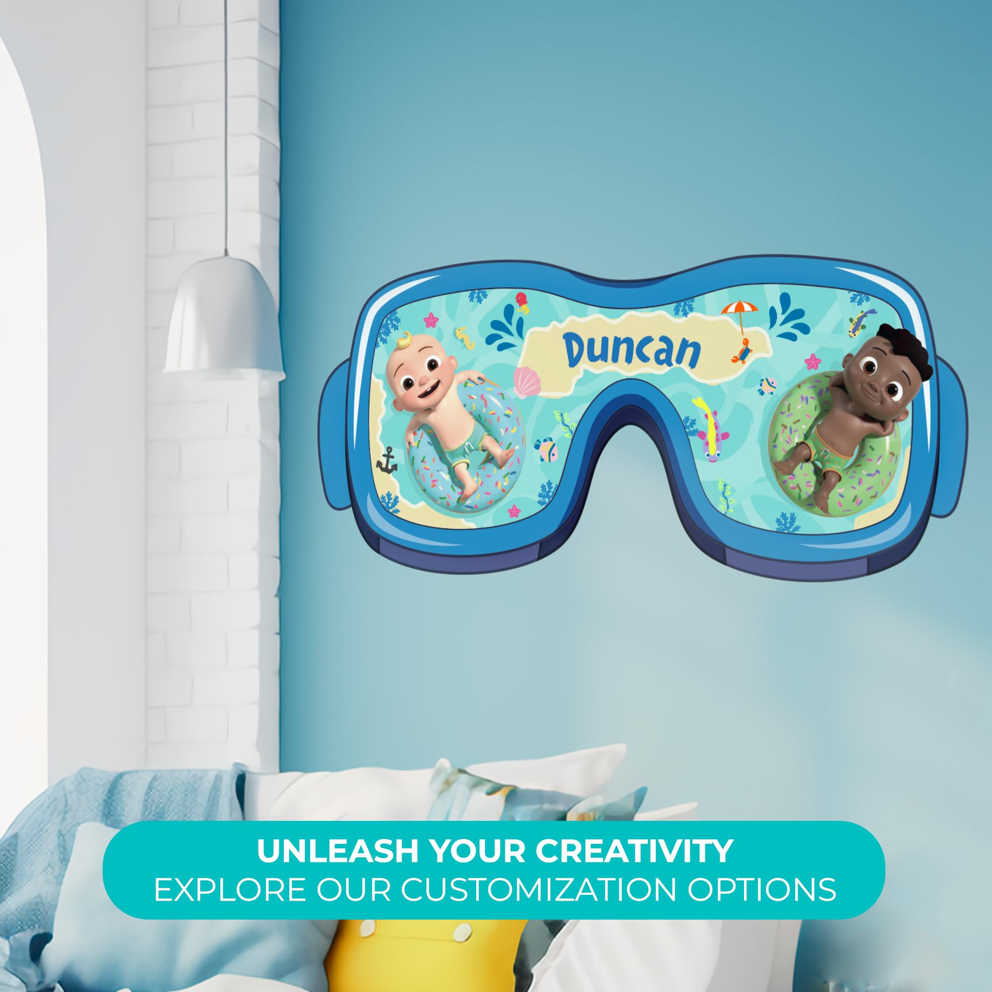 EGD Multiple Font Custom Name JJ and Cody CoComelon Kids Wall Decal - EGD X CoComelon Series - Prime Collection - Wall Decal for Room Decorations - Mural Wall Decal Sticker (EGDCOCO033)