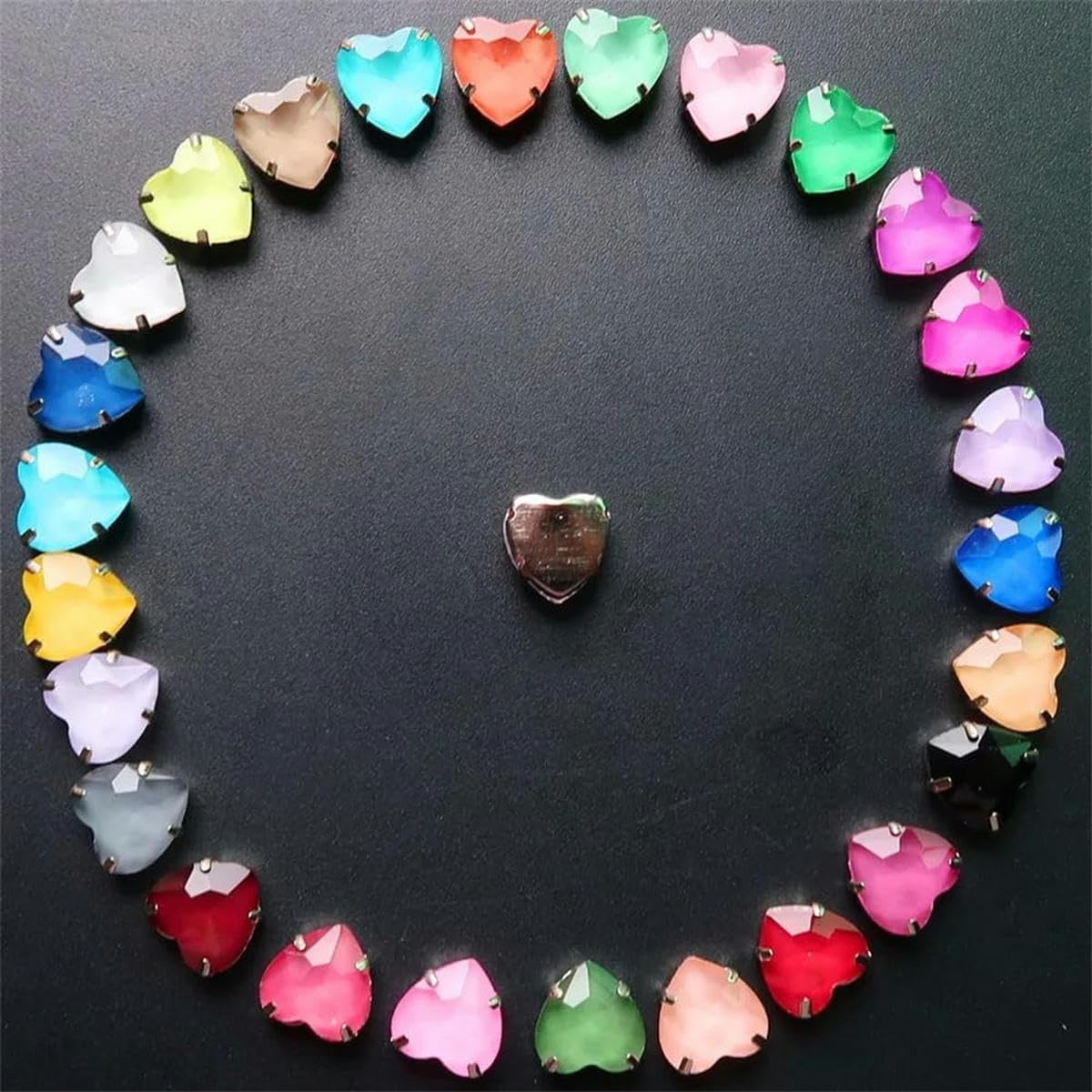 Toppa Ricamata A Forma Di Cuore Con Perline E Paillettes | Decorazione Per Abiti E Lavori Di Cucito - Foto 2