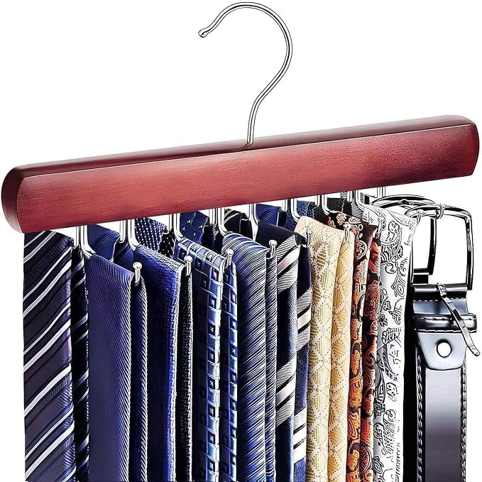 High Tie Rack Amazon.com: KEOAMG Tie Rack Hanger for Closet, Wooden Tie Organizer for ...