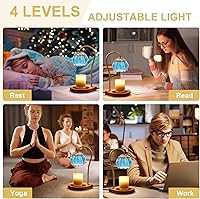 Vista 4 de Lámpara Calentadora de Velas con Temporizador, Lámpara Calentadora de Velas Ajustable, Soportes Calentadores de Velas de Cuerpo de Vidrio Eléctricos