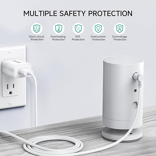 Miniatura 5 de OLAIKE Adaptador de corriente para interiores y exteriores para batería Ring Stick Up Camenchufe, batería de cámara de foco de anillo, cable