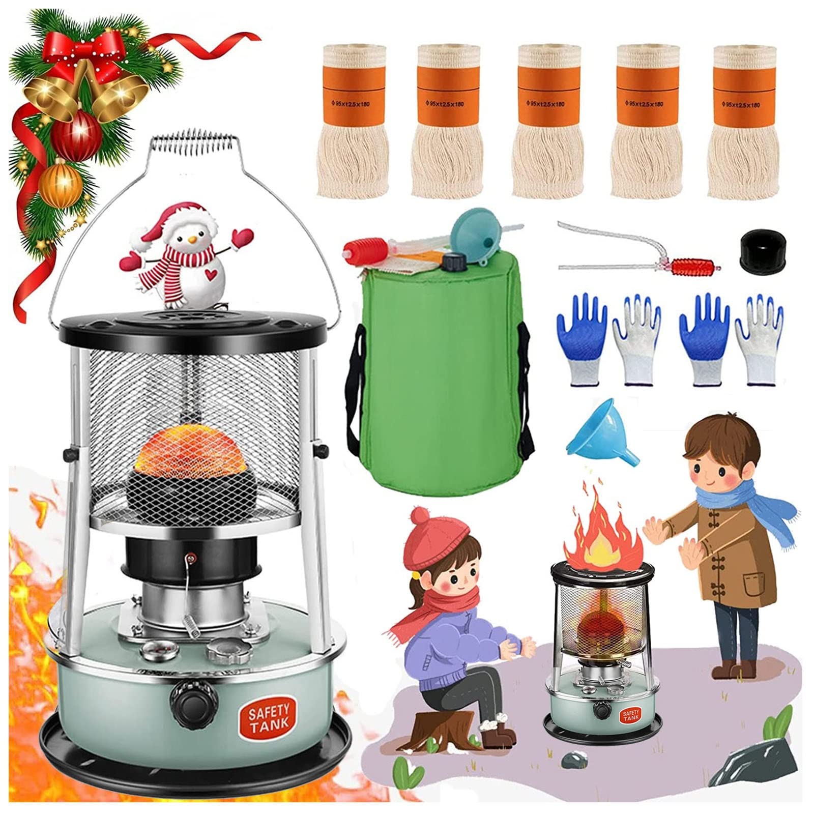 Petroleumheizung Für Innenräume, 4.5 L Petroleumofen Camping, Heizung Ohne Strom, 360 ° Mobile Heizung, Für Zeltheizung, Eisfischen, Kochen, Garten, Mit Umfallschutz