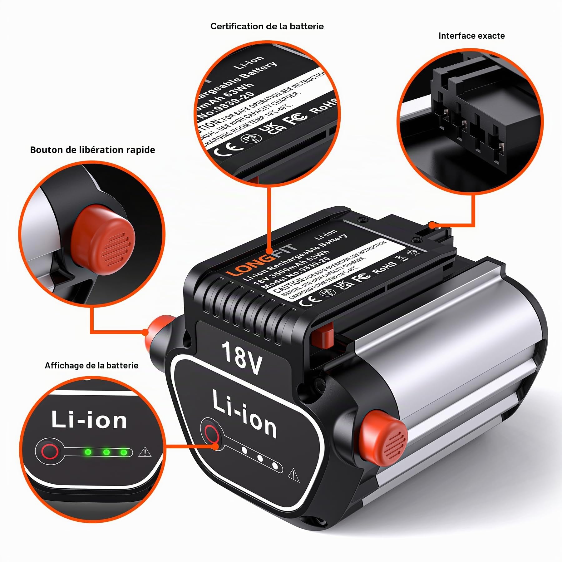 2Pcs Batterie de Remplacement 18V 3,5 Ah pour Gardena BLi-18 9840-20 9839-20, Compatible avec Le Système Li-ION Gardena Li-18, Convient au Chargeur Original Gardena 18V Li-ION 8833-28, 8832-20 (2)