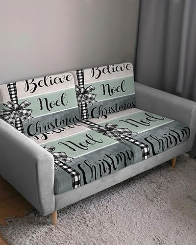 Miniatura 10 de Halloween Couch Cushion Covers, Stretch Sofa Cover with Elastic Bottom, Watercolor White Ghost Classic Black Sofa Slipcovers Protector Washable