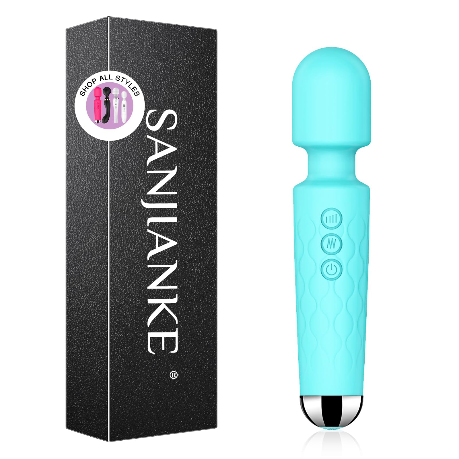 Vibrator Wand,Adult Sex Toy Wand, G Spot Dildo, Clit Vibrator, Sex Vibrators,Clitoris Stimulation,with 8 Speeds &amp; 20 Patterns,Fully Waterproof,Vibrating Wand for her Pleasure (Blue)