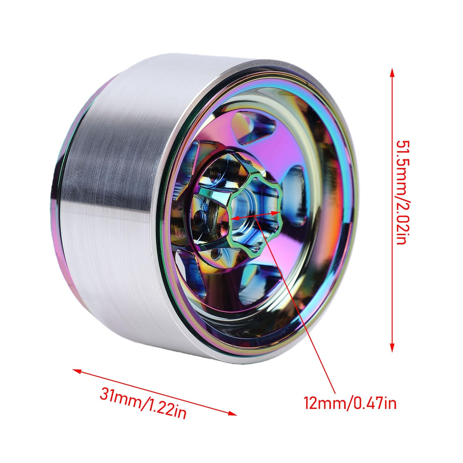 Cerchioni RC da 1,9 pollici in lega di alluminio a 5 stelle con design Beadlock concavo profondo