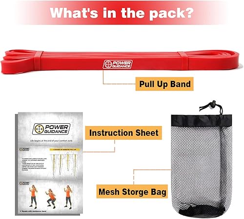 Miniatura 4 de POWER GUIDANCE Bandas de asistencia para dominadas, banda de resistencia elástica, banda de movilidad, bandas de levantamiento de potencia,