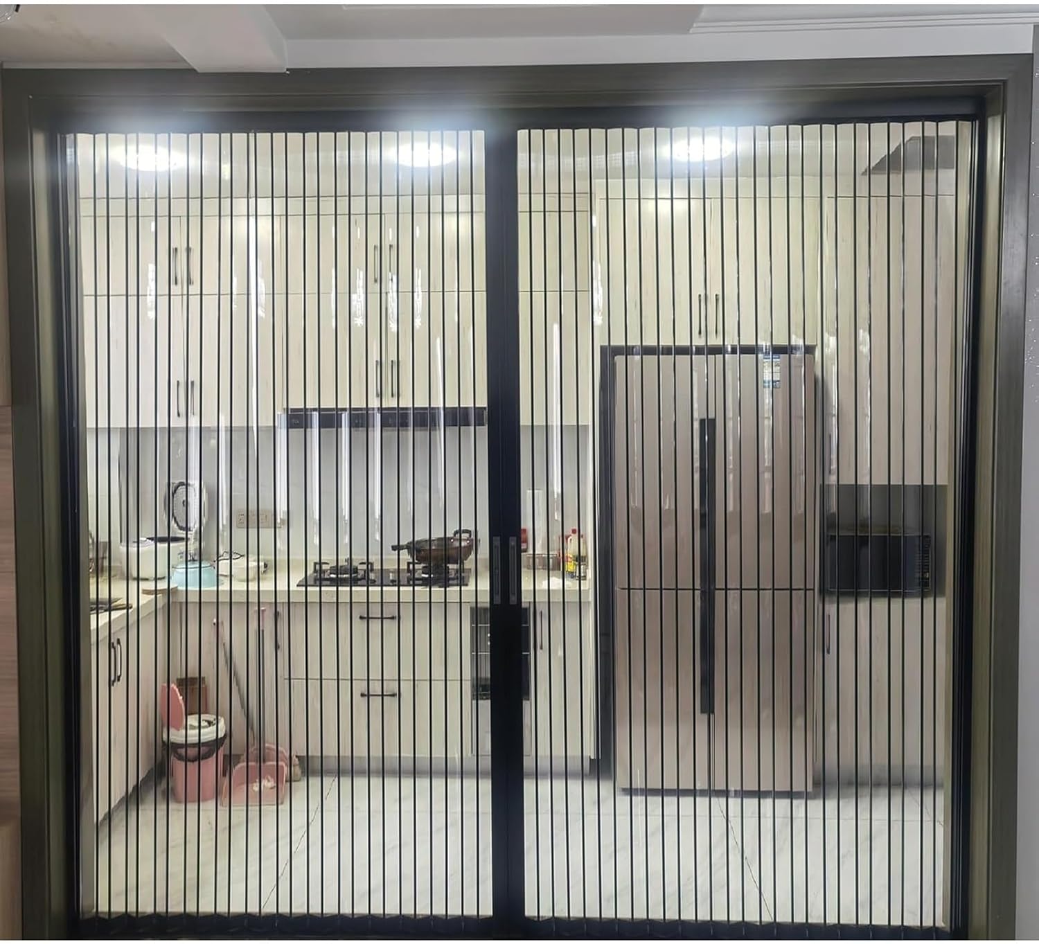 Customizable Transparent Crystal Folding Sliding Door, Acrylic Accordion Room Divider for Bathroom & Indoor/Outdoor Use, Clear Partition Door (38x80in)