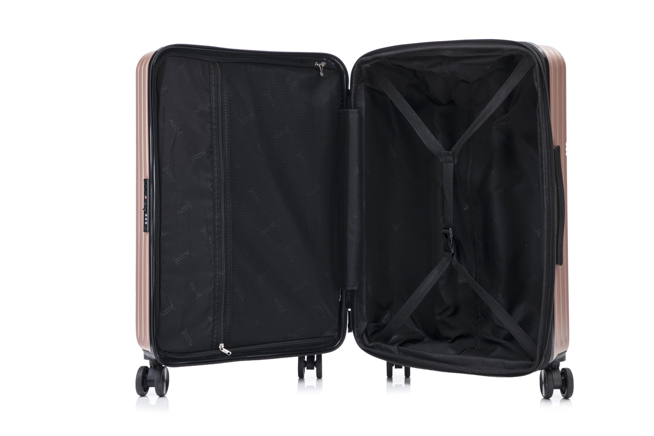 CELIMS - Valise Moyenne Taille Rigide 4 Roues 65 cm Front Pocket | Valise Soute 20kg | Abs Légère | Serrure Intégrée | Bagage de Voyage | Serrure TSA | Champagne