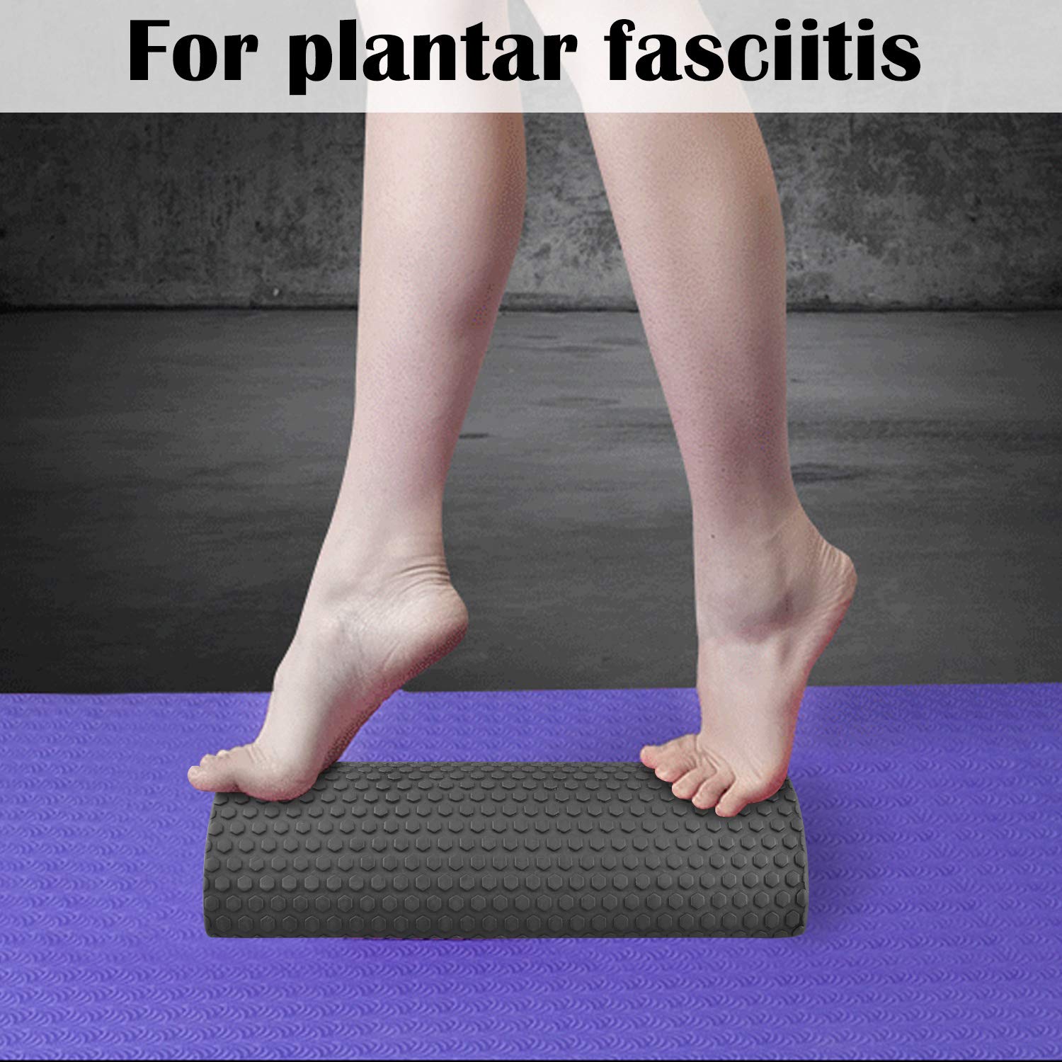Yoassi 2 in 1 Rullo Semicircolare da Massaggio Fasciale Blocco da Esercizi di Equilibrio Nucleo, Foam Roller con Trigger Point per Allenamento delle Fasce Muscolari Schienale Esercizi Yoga Pilates
