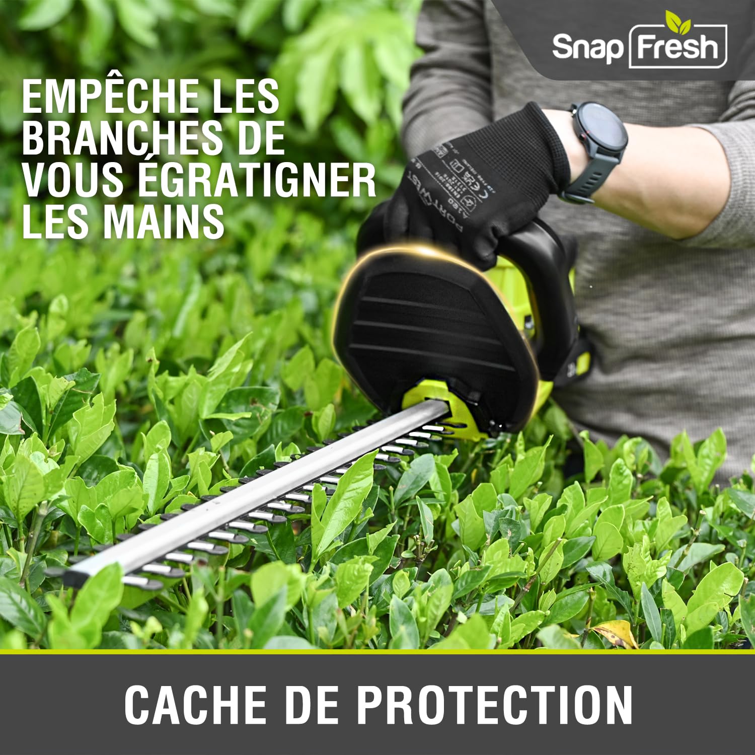SnapFresh Taille Haie Batterie sans Fil 20V, Léger 2,15 kg, Longueur de Coupe 55 cm, Ø 14 mm, Double Action 2800 SPM, Faible Vibration, Taille-Haie Électrique pour Jardin Haies Arbustes Buissons