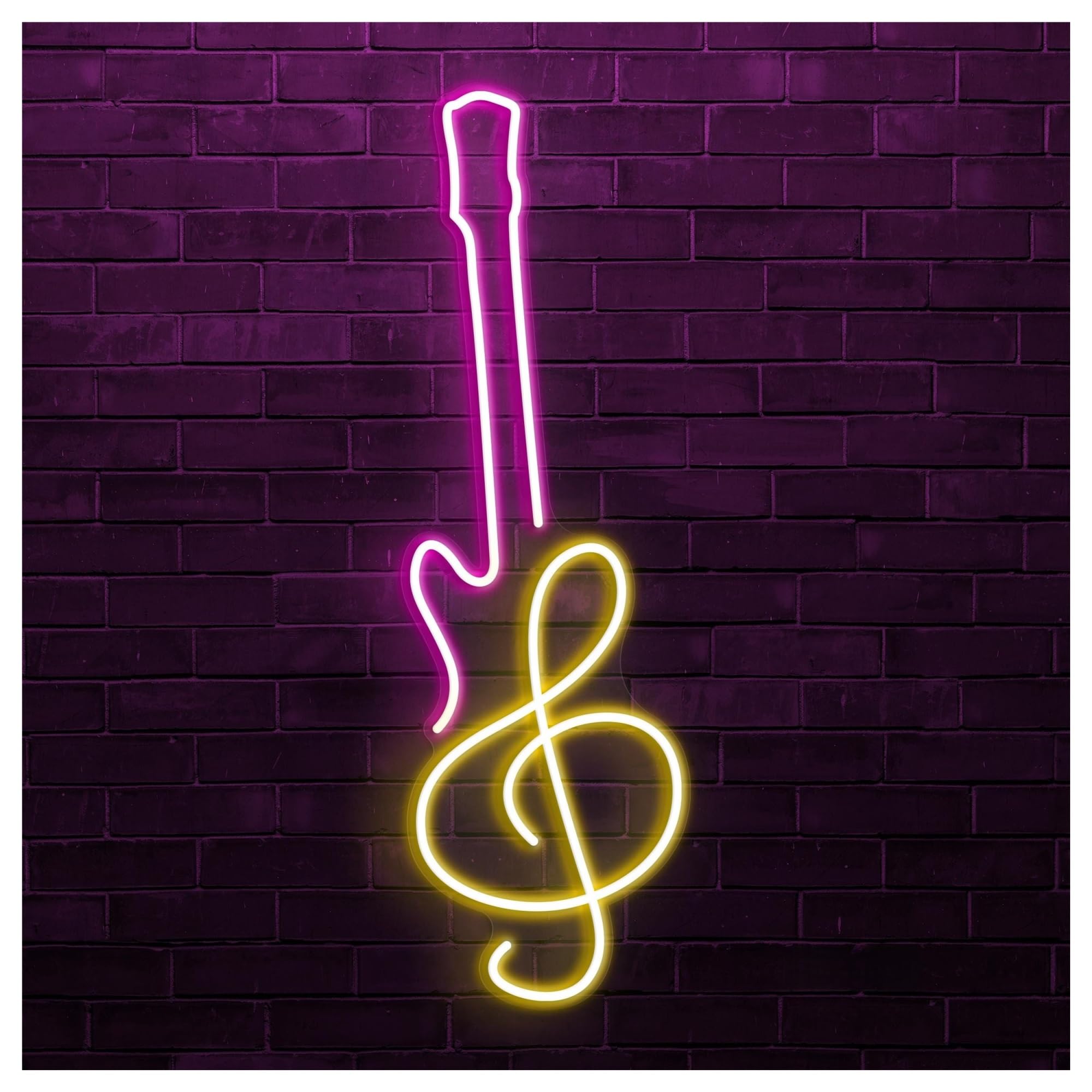 RONGCH Hanging Art Signs Guitar Neon Sign, Suitable for Music Room Wall Decor with Brightness Adjustable 35cm