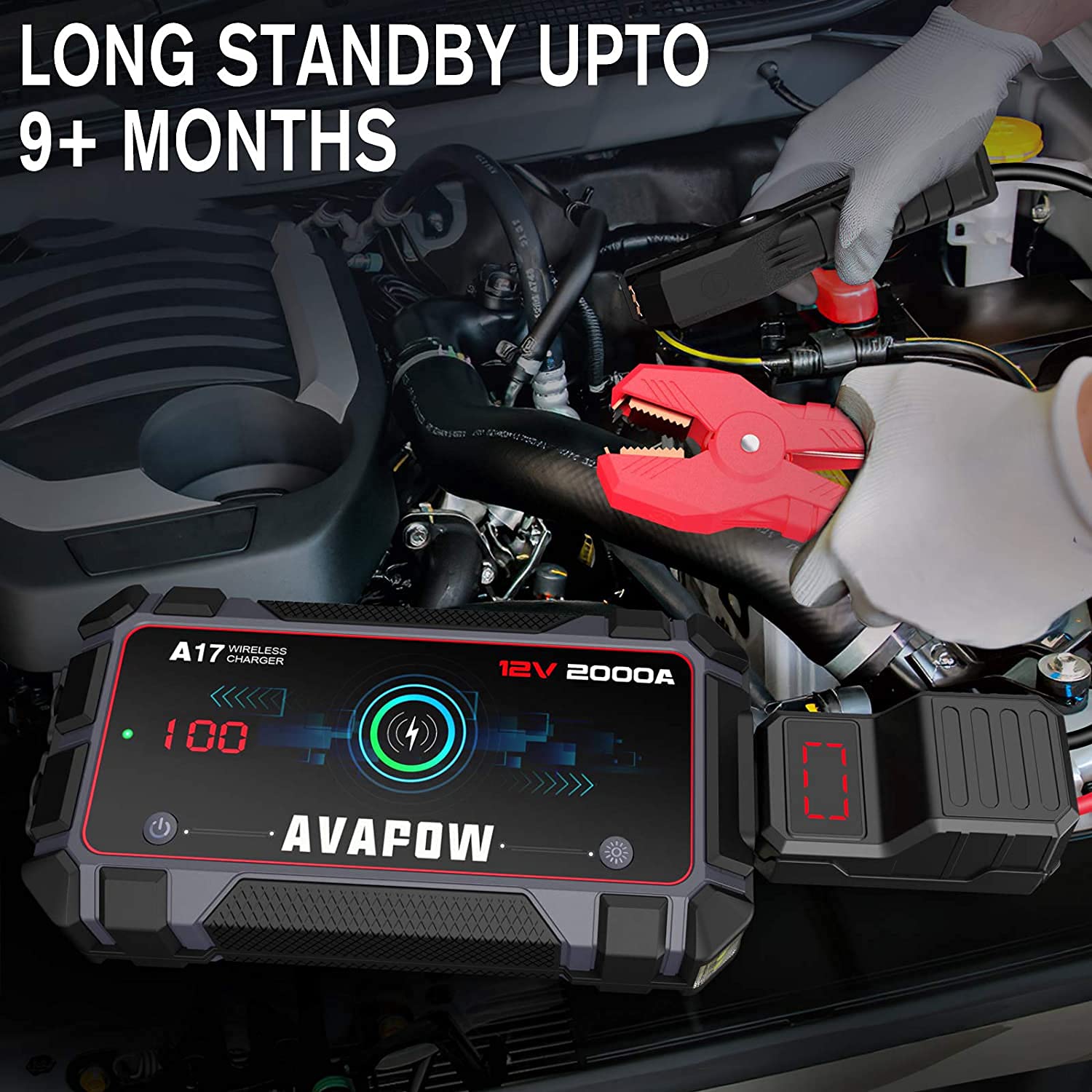 AVAPOW Car Jump Starter 2000A Peak 16800mAh Jump Boxes for Vehicles(12V