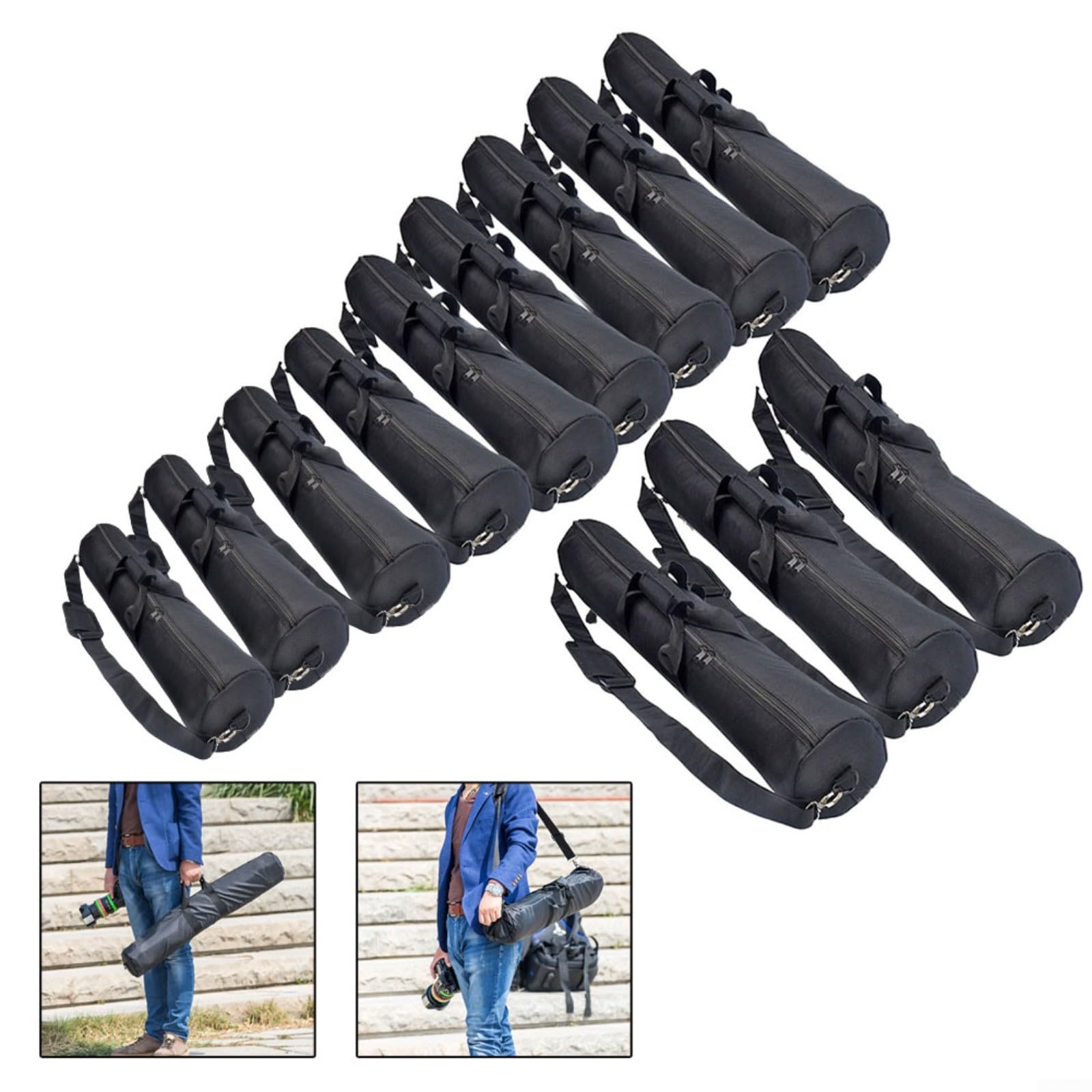 Sac de transport portable pour trépied, étanche, léger, 70-120 cm, noir, unisexe, décontracté/sportif, fermeture à glissière, poche extérieure, bandoulière, coque souple, sac pour trépied