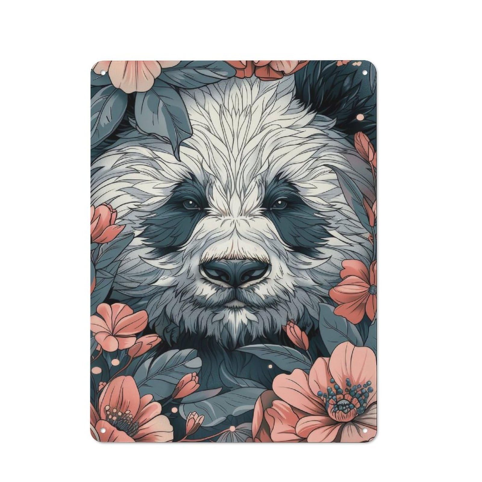 Country Country Metal Sign 40x30cm Featuring Panda, Rustic Kitchen Decor for Cottage, Kitchen, Hallway Or Breakfast Nook