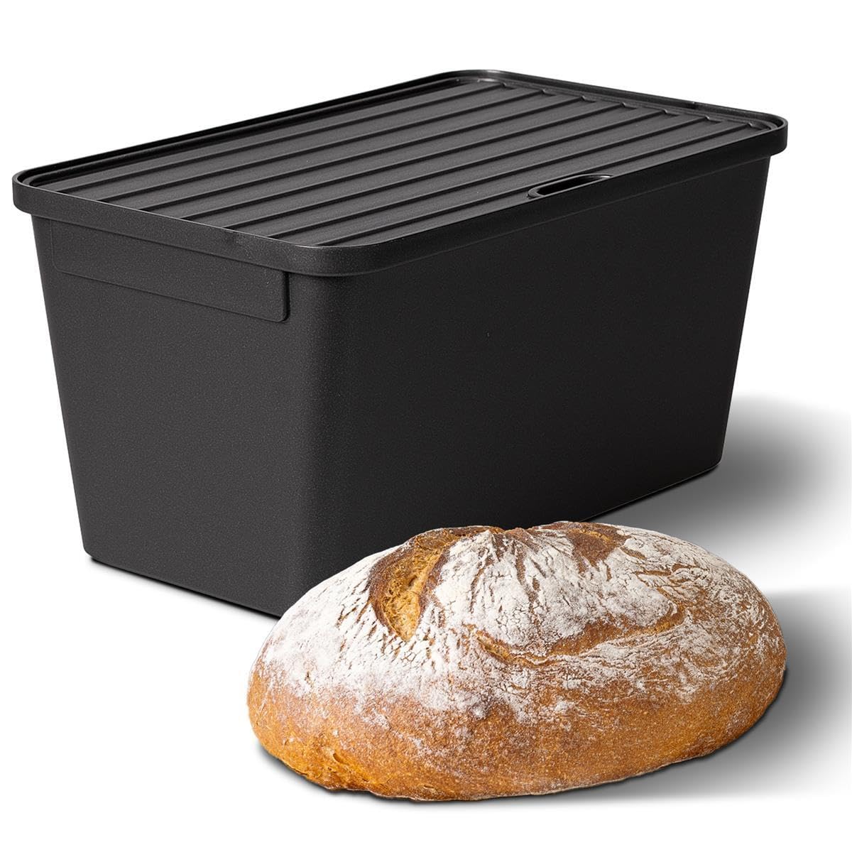 Novaliv Brotkasten Plastik mit Deckel 32x20x16,5cm Dose für Brot Brotkasten Kunststoff Aufbewahrungsbox Brot Brötchenbox IDEAL als Gärbox Sauerteig Teigwanne mit Deckel für Brotteig Küche, Haushalt & Wohnen