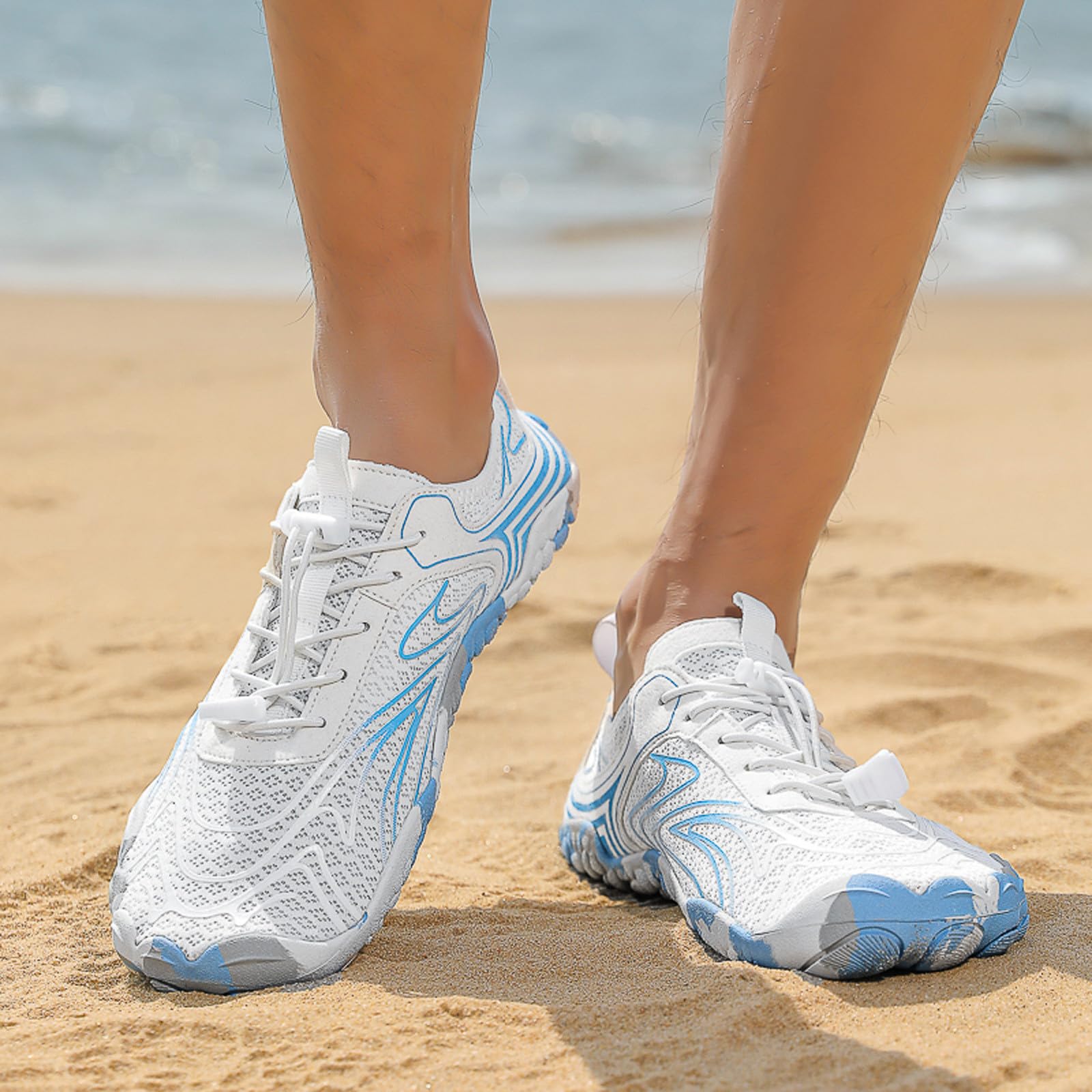 Scarpe Scoglio Uomo Scarpe da Scoglio Ciabatte Vela Donna Corsa Sandali Mare Spiaggia Barca Scarpette per Acquatiche Acqua Lago Scogli 40 Antiscivolo Scarpetta Il Bianche Trasparenti Correre Stare in