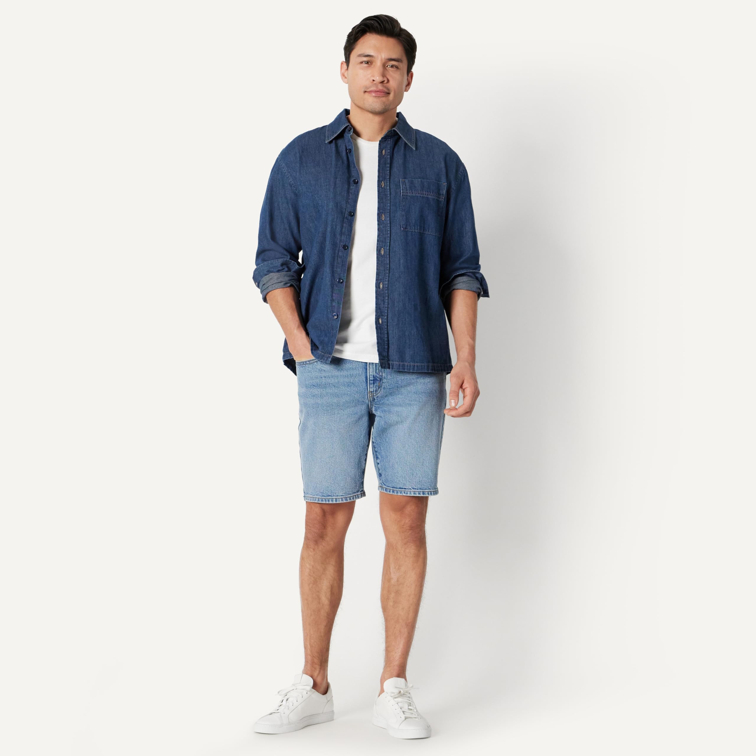 Amazon Essentials Pantalones Cortos Vaqueros Corte Recto 22,9cm Hombre