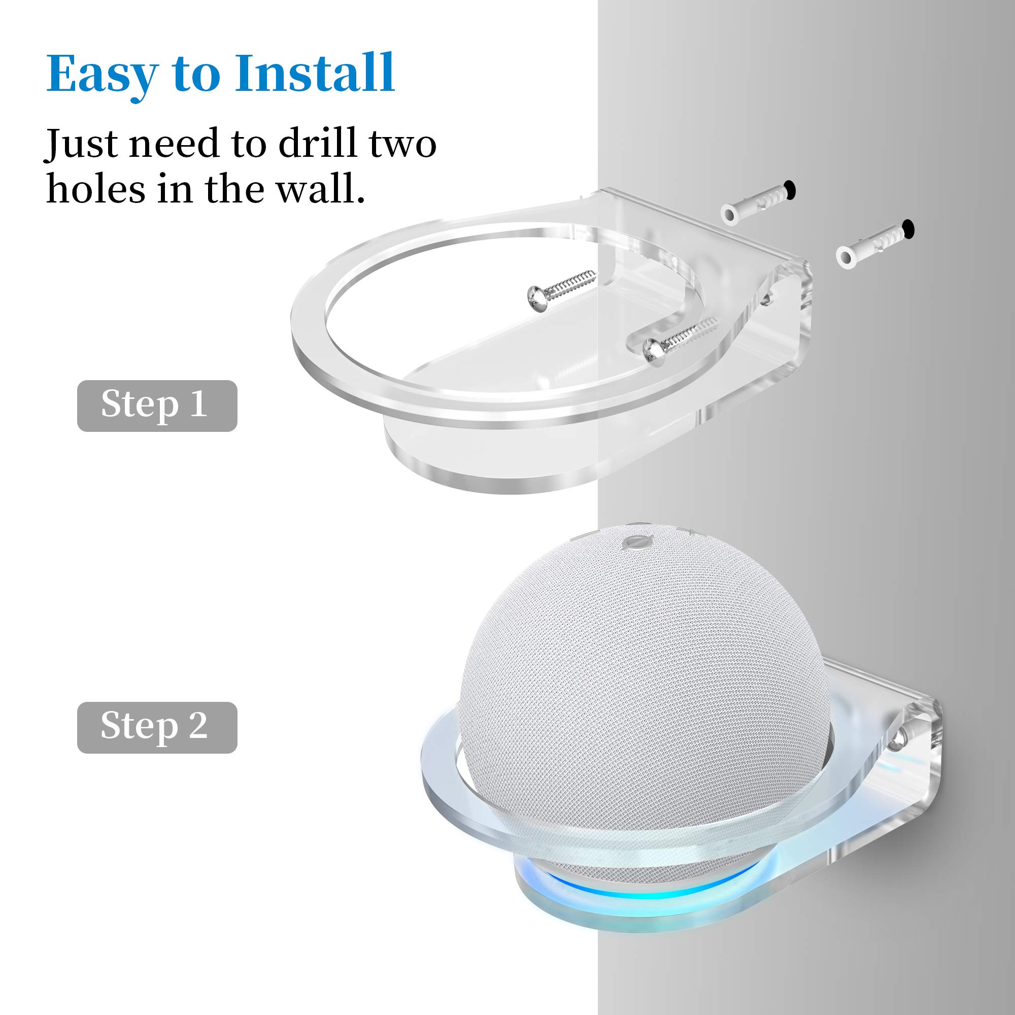 Cozycase Wandhalterung für Dot 4/5 & HomePod Mini - Homepod Mini Halterung Ständer Zubehör aus Acryl, Ideal für Küche, Bad und Schlafzimmer (1-Stück)…