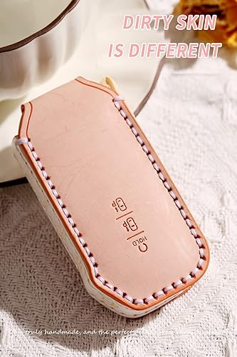 Miniatura 10 de ontto Funda de piel encerada para llave de coche, estilo retro, compatible con Kia EV6 2022, color amarillo