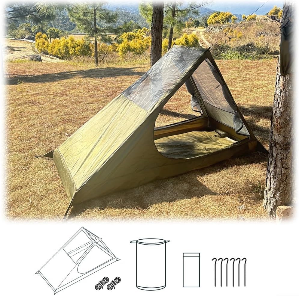 Portable Mesh Tent, Breathable Rodless Mesh Tent Summer Outdoor For Camping Hiking Trips Solo Shelter