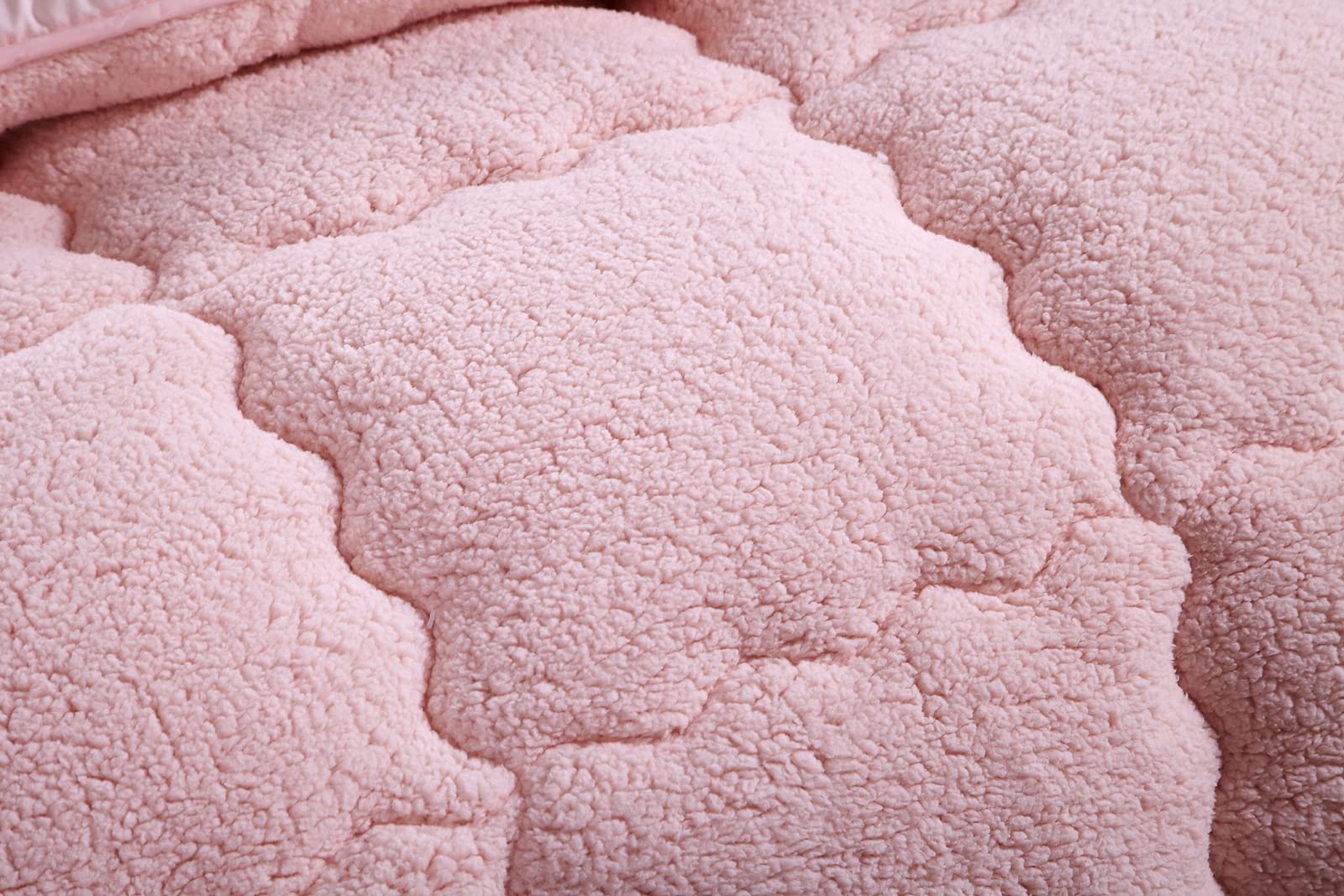 Trapunta Matrimoniale Invernale Caldo,Cashmere di Agnello Lana Autunno e Inverno Trapunta Peluche Calda Trapunta Coperta Pesante per Letto Matrimoniale in Inverno (Pink B 180 * 220cm/3.5kg