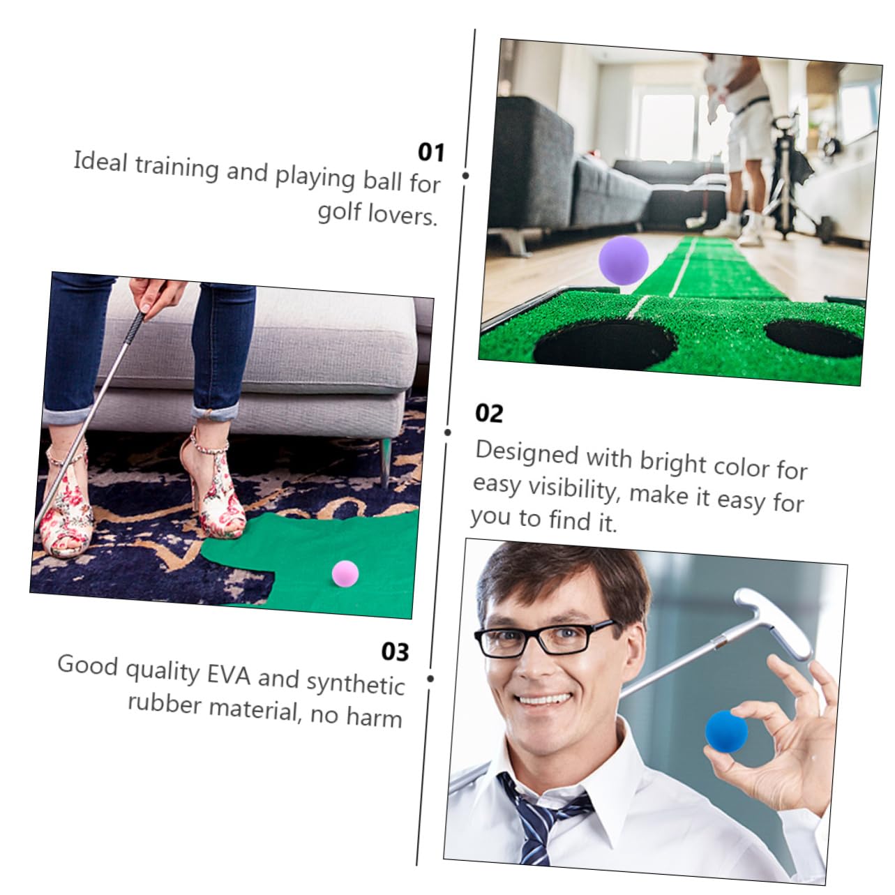 HEMOTON Golf Juegos The Game Bolas Qteden Juego Ball Entrenamiento Interior Práctica para Pelota para Practicar Pelota De Entrenamiento Caucho Sintético