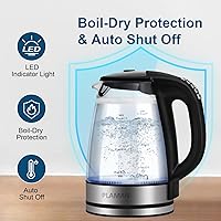 Vista 9 de 1500W Electric Kettle with Temperature Control - 6-Temp Presets for Tea/Coffee, Double Wall Cool-Touch, 4H Keep Warm, 1.7L Borosilicate Glass &