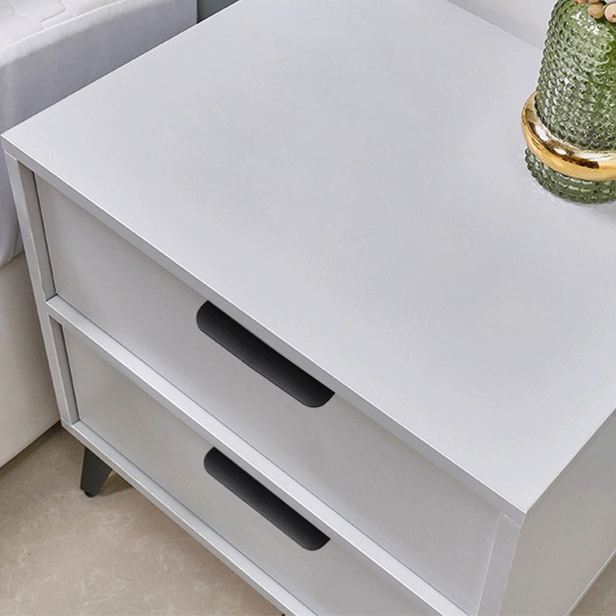 Tiradores negros para cajones de cocina, tiradores ocultos de aluminio para puerta de hogar, paquete de 10 unidades, moderno, 12 cm de longitud total, fácil instalación
