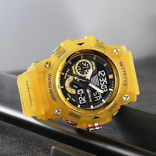 Miniatura 2 de Gosasa Reloj táctico para hombre, analógico digital, pantalla dual reloj de pulsera militar resistente al agua de hasta 164 pies 50 metros con