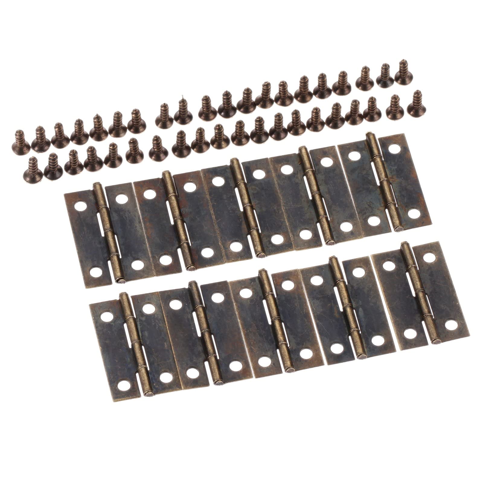 Nvsfzgiyg Bronze Hinge, 10Pcs 30X18mm Antique Cabinet Drawer Door Butt 4 Holes Jewelry Boxes Decorative For Furniture(Bronze)