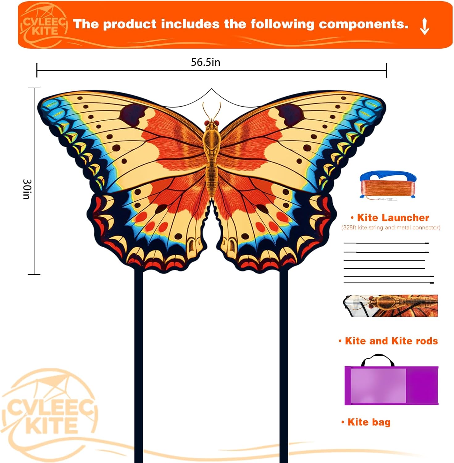 Butterfly Kite for Kids & Adults, Outdoor Kite, Perfect for Beginners, Easy to use, Ideal for Beaches, backyards, Grassy Areas