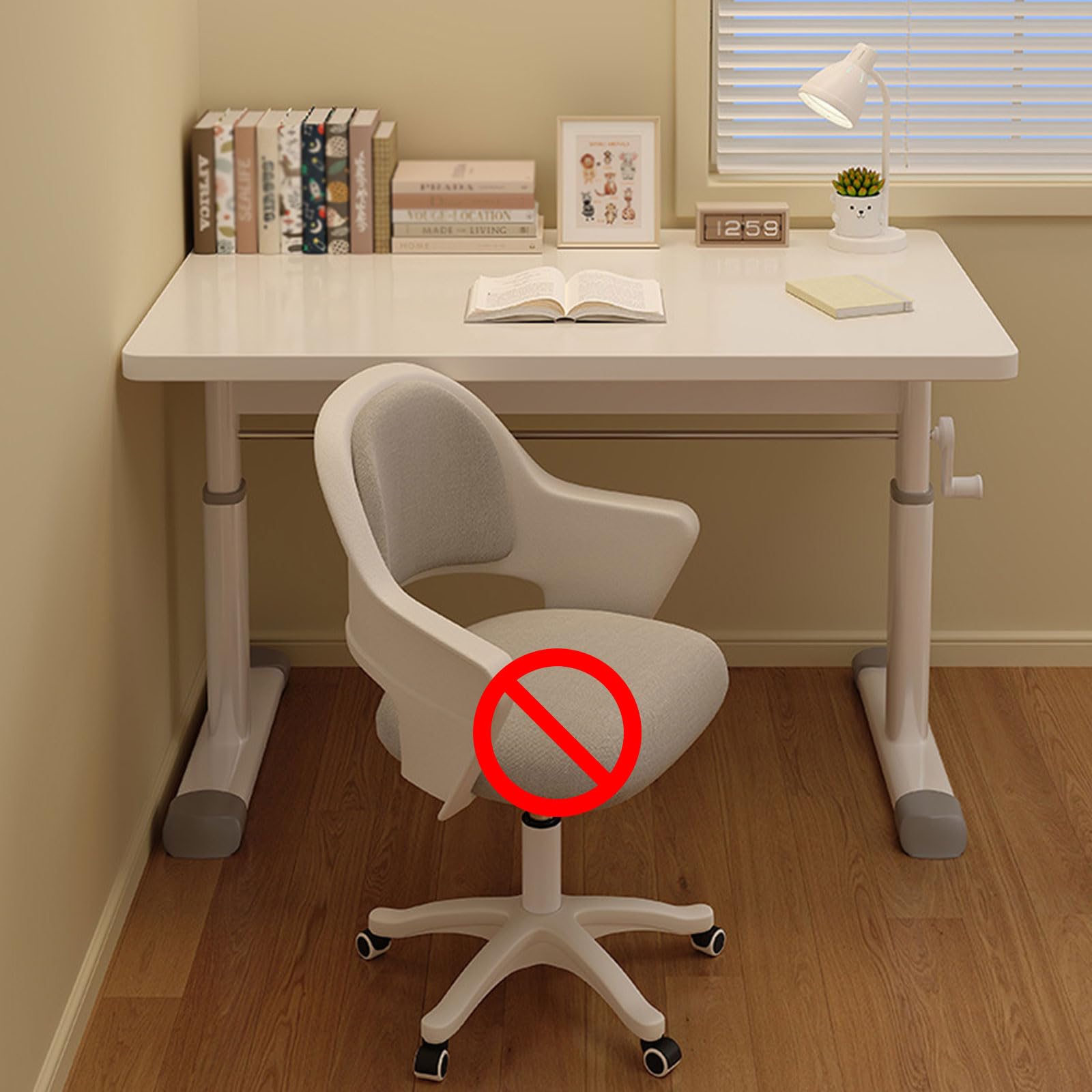IUokLU Adjustable Height Standing Desk Modern Style Stand up Desk Ergonomic Gaming Computer Table Writing Desk for Bedroom Home Office 100cm (A 80cm)