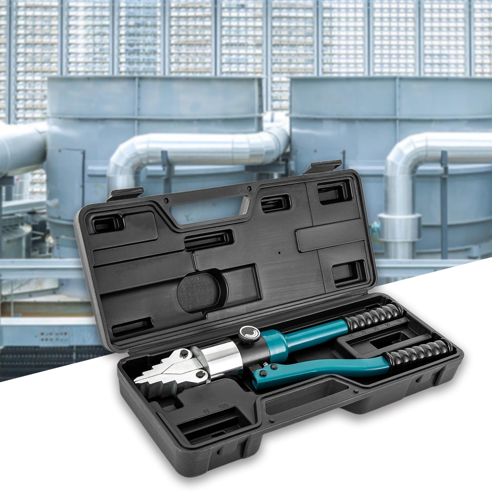 8T Spargitore idraulico flangia separatore idraulico portatile, strumento di diffusione idraulico manuale con cassetta degli attrezzi per riparazione di tubi, riparazione di corrente e