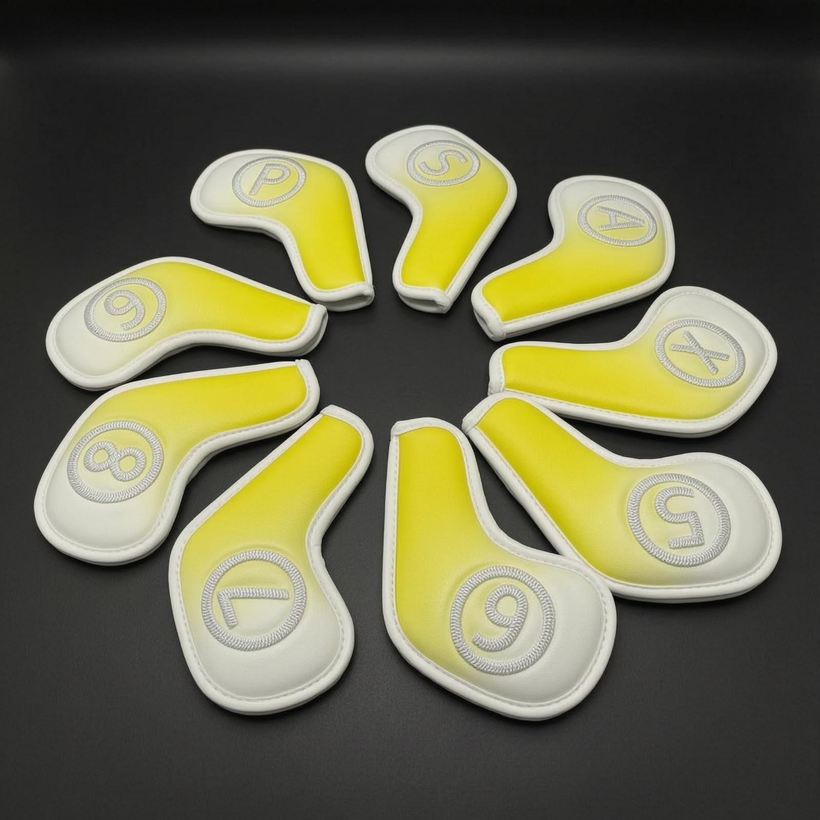 LOVIVER Golf Iron Covers Fundas para Hierros de Golf Capuchones Cubiertas Estuches Identificación Bordada para Encontrar Rápido Adecuado para Clases Rutinas de Entrenamiento